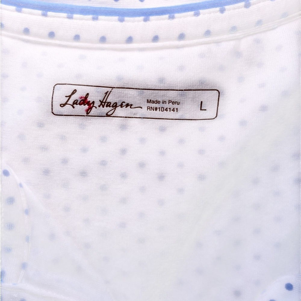 Lady Hagen Polka Dot Sleeveless Golf Polo Top - Picture 8 of 15